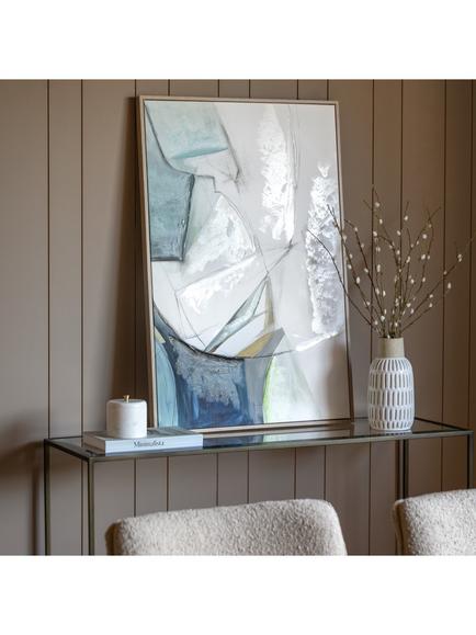 Gallery Direct 'Sketched Lines' Framed Canvas Print, 90 x 60cm, Teal - view 2, Multi Multi
