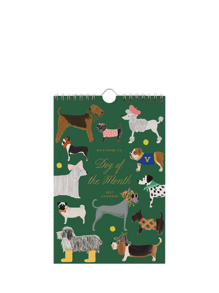 Rifle Paper Co. Small Dog of the Month Kitchen Calendar 2027, Multi Multi