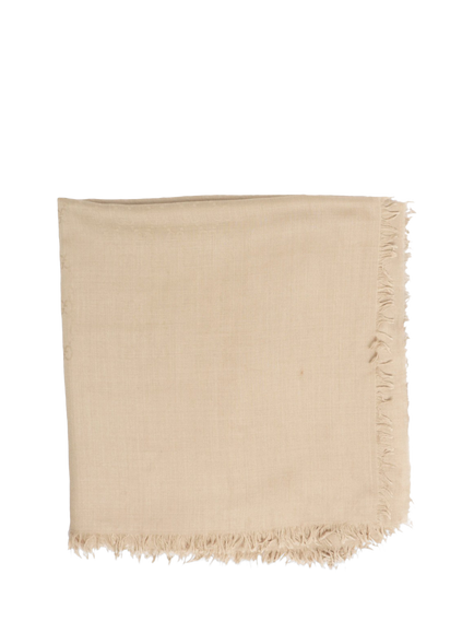 Pre-loved GUCCI GG Fringed Shawl Scarf, Neutral - view 2, Neutral