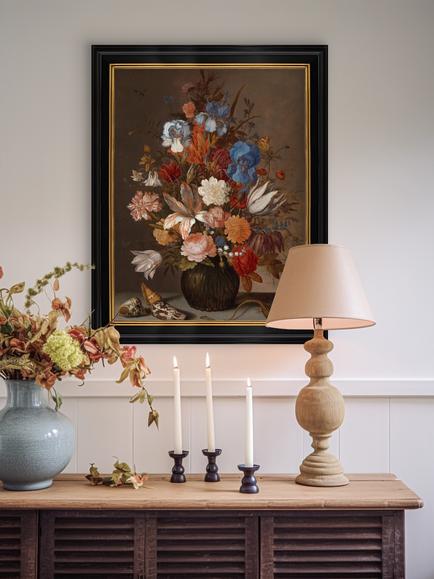Brookpace Lascelles Floral Framed Canvas Print, 60 x 50cm - view 2, Multi