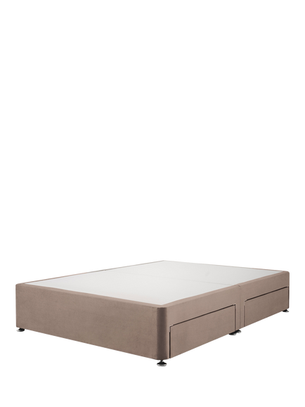 Silentnight Non-Sprung Upholstered 4 Drawer Divan Base, King Size, Brushed Textured Oatmeal