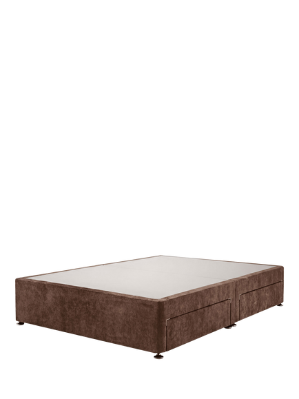 Silentnight Non-Sprung Upholstered 4 Drawer Divan Base, Super King Size, Brushed Textured Dark Mocha