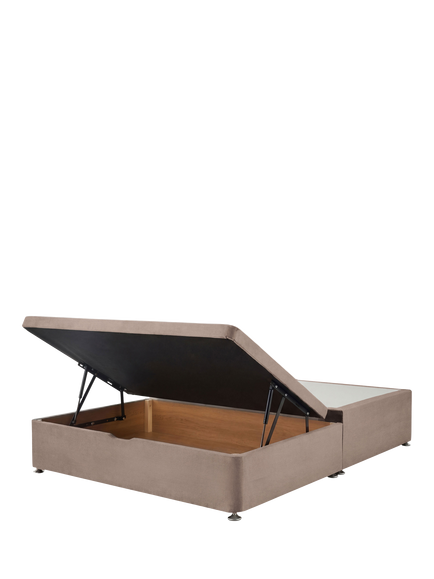 Silentnight Non-Sprung Upholstered Half Ottoman Divan Base, Double - view 2, Brushed Textured Oatmeal