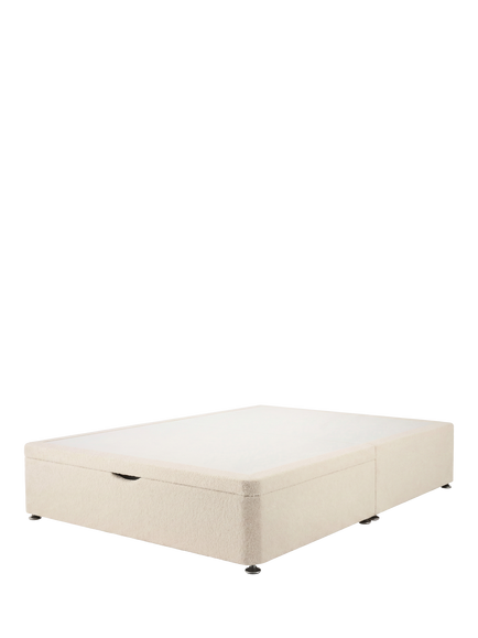 Silentnight Non-Sprung Upholstered Half Ottoman Divan Base, Double, Ivory Boucle
