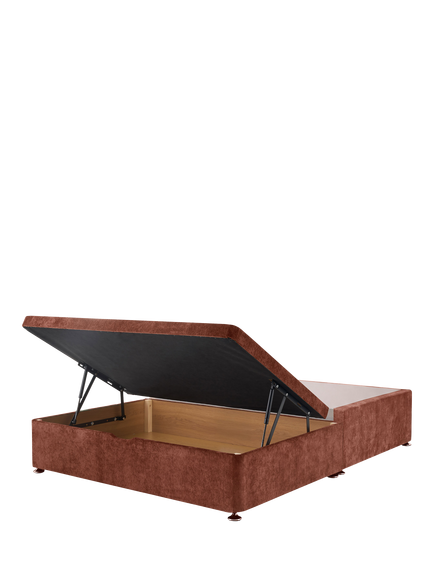 Silentnight Non-Sprung Upholstered Half Ottoman Divan Base, King Size - view 2, Brushed Textured Auburn