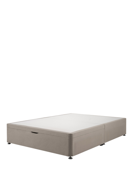 Silentnight Non-Sprung Upholstered Half Ottoman Divan Base, Super King Size, Smooth Velvet Silver