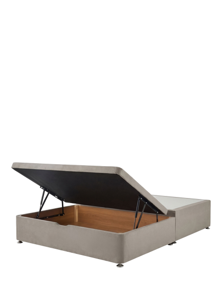 Silentnight Non-Sprung Upholstered Half Ottoman Divan Base, Super King Size - view 2, Smooth Velvet Silver