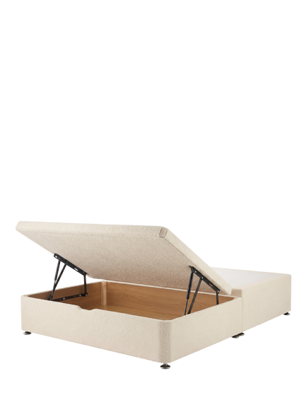 Silentnight Non-Sprung Upholstered Half Ottoman Divan Base, Super King Size - view 2, Ivory Boucle