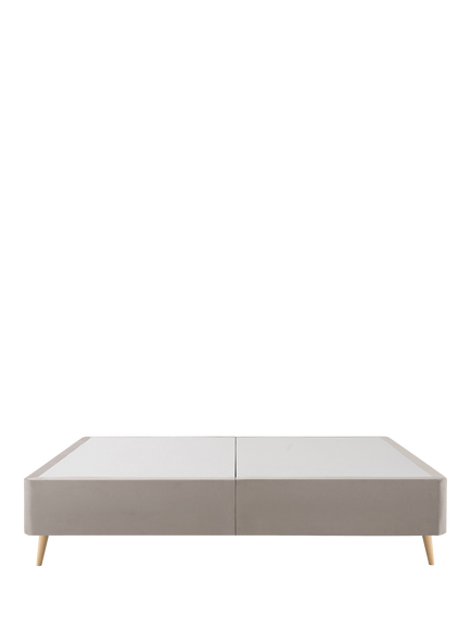 Silentnight Non-Sprung Upholstered Slimline Divan Base, Double - view 2, Smooth Velvet Silver