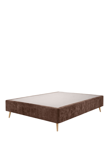 Silentnight Non-Sprung Upholstered Slimline Divan Base, Double, Brushed Textured Dark Mocha