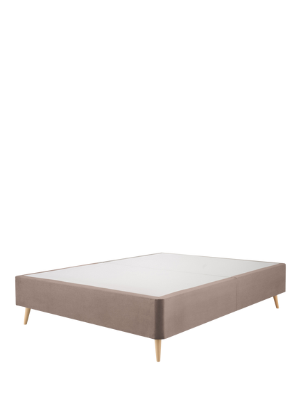 Silentnight Non-Sprung Upholstered Slimline Divan Base, Double, Brushed Textured Oatmeal