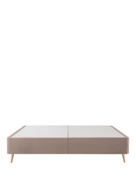 Silentnight Non-Sprung Upholstered Slimline Divan Base, Double - view 2, Brushed Textured Oatmeal