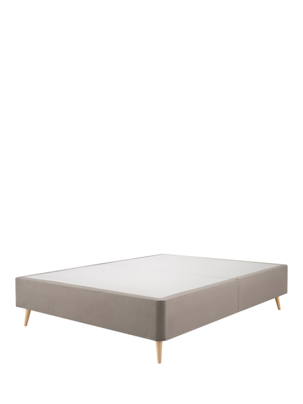 Silentnight Non-Sprung Upholstered Slimline Divan Base, King Size, Smooth Velvet Silver