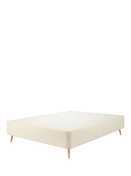 Silentnight Non-Sprung Upholstered Slimline Divan Base, King Size, Ivory Boucle