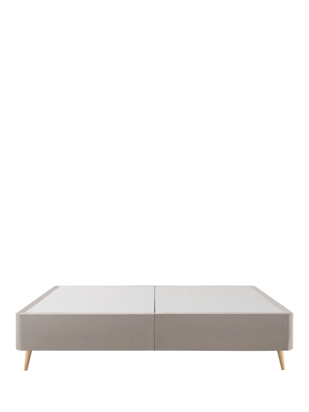 Silentnight Non-Sprung Upholstered Slimline Divan Base, King Size - view 2, Smooth Velvet Silver