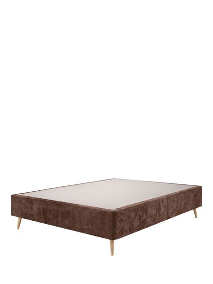 Silentnight Non-Sprung Upholstered Slimline Divan Base, King Size, Brushed Textured Dark Mocha
