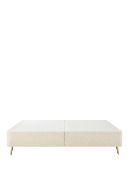 Silentnight Non-Sprung Upholstered Slimline Divan Base, King Size - view 2, Ivory Boucle