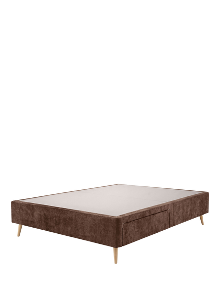 Silentnight Non-Sprung Upholstered  2 Drawer Slimline Divan Base, Double, Brushed Textured Dark Mocha
