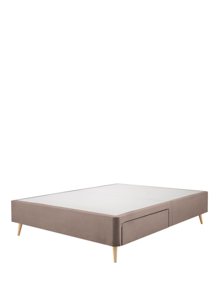 Silentnight Non-Sprung Upholstered  2 Drawer Slimline Divan Base, Double, Brushed Textured Oatmeal