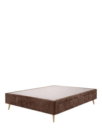 Silentnight Non-Sprung Upholstered 4 Drawer Slimline Divan Base, Double, Brushed Textured Dark Mocha