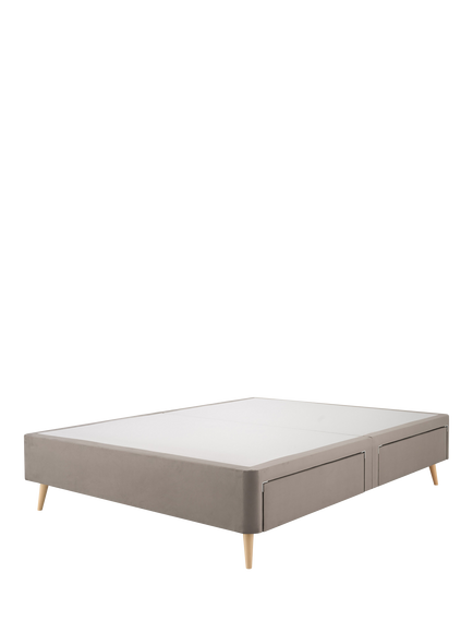 Silentnight Non-Sprung Upholstered 4 Drawer Slimline Divan Base, King Size, Smooth Velvet Silver