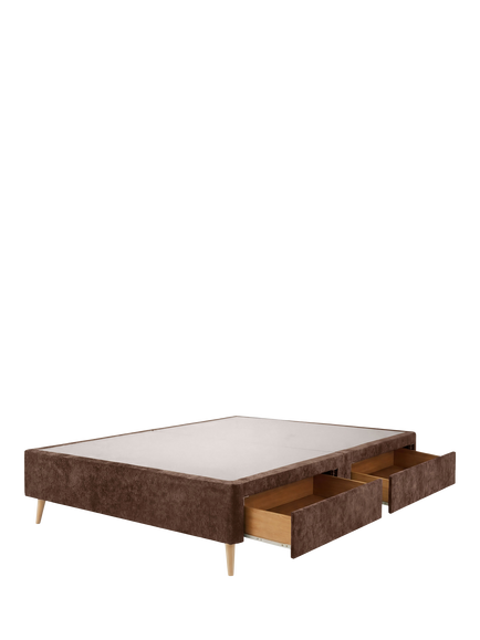 Silentnight Non-Sprung Upholstered 4 Drawer Slimline Divan Base, Super King Size, Brushed Textured Dark Mocha