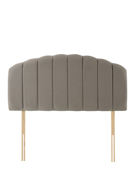 Silentnight Merlin Strutted Headboard, King Size, Smooth Velvet Silver