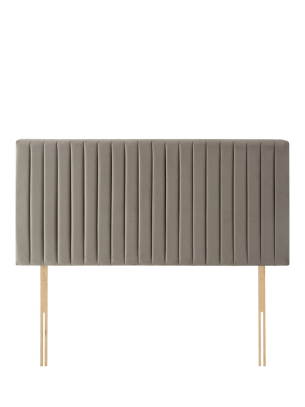 Silentnight Dusk Panelled Strutted Headboard, Double, Smooth Velvet Silver