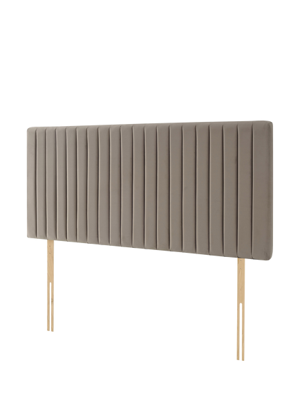 Silentnight Dusk Panelled Strutted Headboard, Double - view 2, Smooth Velvet Silver