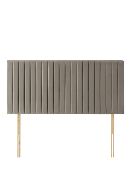 Silentnight Dusk Panelled Strutted Headboard, King Size, Smooth Velvet Silver