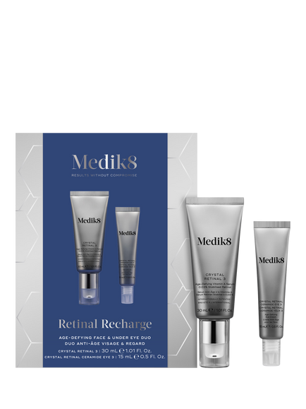 Medik8 Retinol Recharge Age-Defying Face & Under Eye Duo Festive Skincare Gift Set, Clear