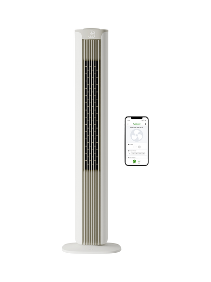 Meaco Sefte 36” Smart Tower Fan, White, White