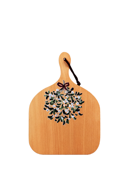 Selbrae House Mistletoe Oak Wood Paddle Serve Board, Naural, Red,green