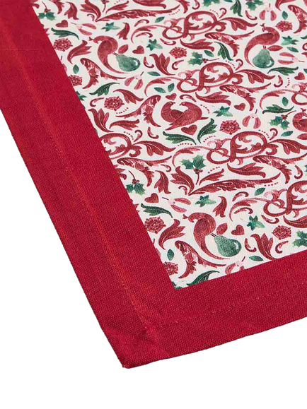 Spode Christmas Tree Yuletide Rectangular Cotton Tablecloth, 180 x 140cm, Red - view 2, Red