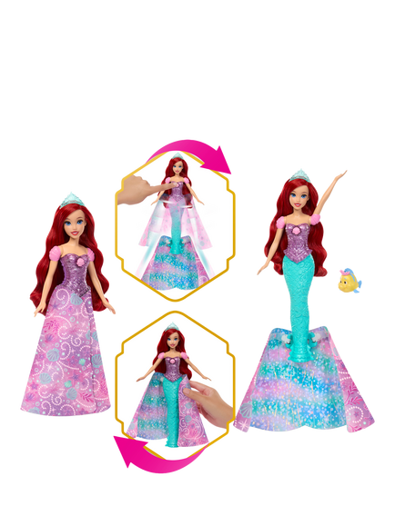 Disney Princess Little Mermaid Transforming Ariel Doll, Multi - view 2, Multi