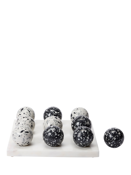 The Conran Shop Pietra Tic Tac Toe Game, White/Black, White / Black