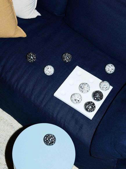 The Conran Shop Pietra Tic Tac Toe Game, White/Black - view 2, White / Black