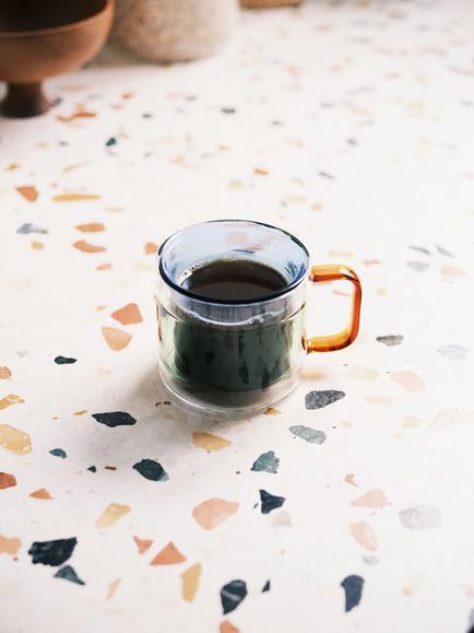 The Conran Shop Palette Double Wall Glass Mug, Set of 2, 300ml, Blue - view 2, Blue