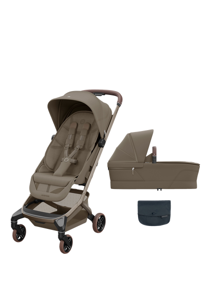 Maxi-Cosi Fame Cabin Stroller & Carrycot with Rain Cover, Truffle, Truffle