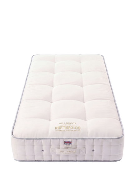 Millbrook Beds Hampshire Collection Christchurch 8000 Pocket Spring Mattress, Medium Tension, Single, White