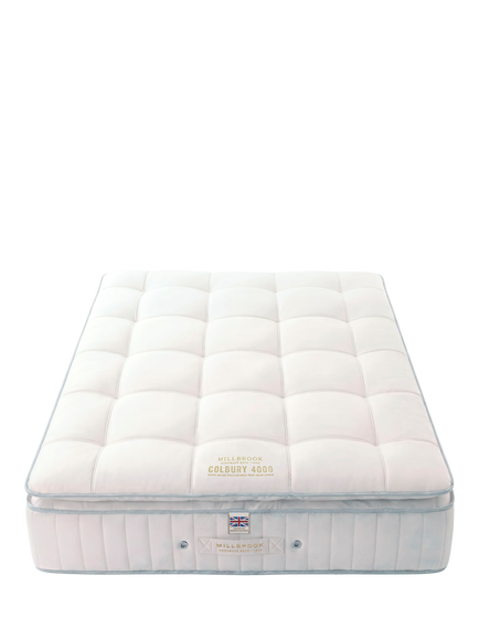 Millbrook Beds Hampshire Collection Colbury 4000 Pillowtop Pocket Spring Mattress, Extra Firm Tension, Small Double - view 2, White