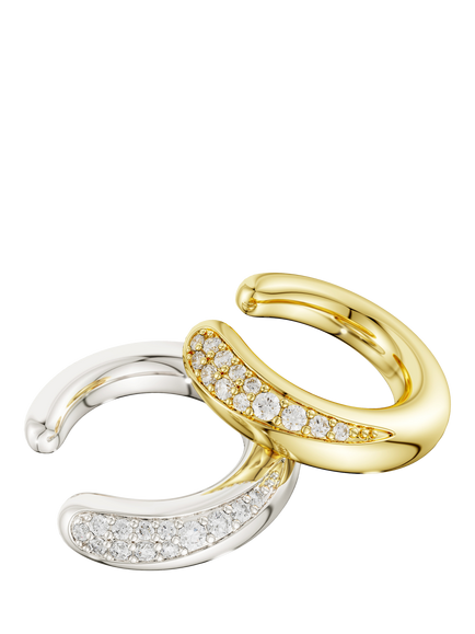 Swarovski Crystal Classica Two-Tone Ear Cuffs, White - White