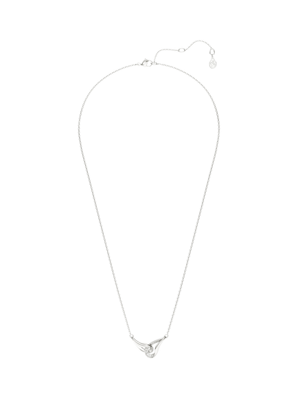 Swarovski Crystal Interlock Pendant Necklace - view 2, Whi - White