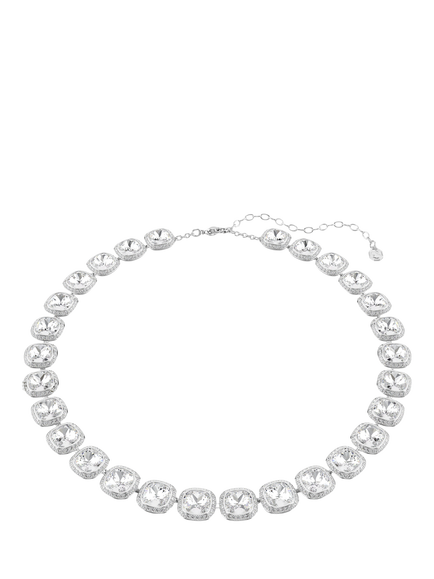 Swarovski Crystal Una Pavé Necklace, Silver/Clear, Silver/Clear
