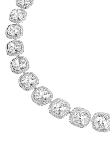 Swarovski Crystal Una Pavé Necklace, Silver/Clear - view 2, Silver/Clear