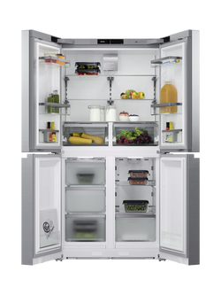 Miele KFFD 6741 Freestanding 60/40 French Fridge Freezer, Stainless Steel, Stainless Steel