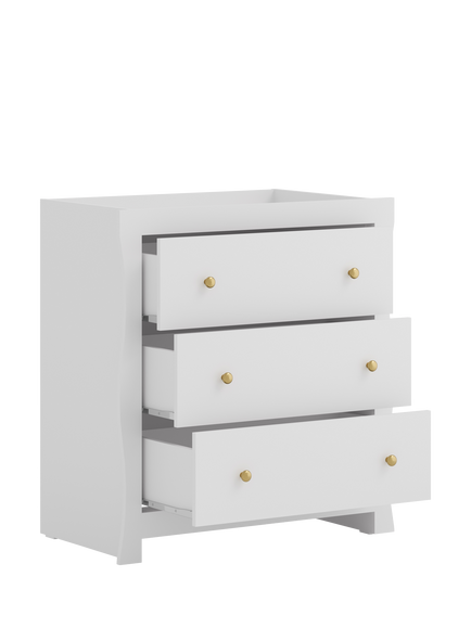 Little Acorns Celeste 3 Drawer Dresser, White - view 2, White
