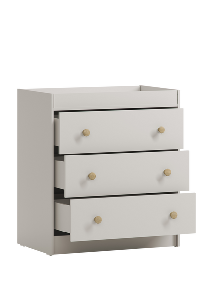 Little Acorns Florence Changing Table Dresser, Cashmere/Oak - view 2, Cashmere/Oak