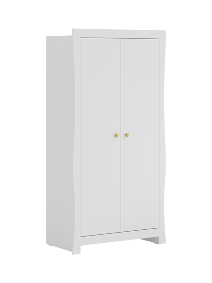 Little Acorns Celeste Double Wardrobe, White, White
