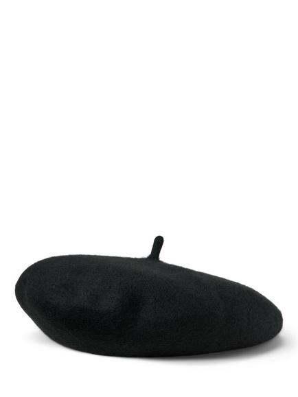 Ralph Lauren Embroidered Logo Pure Wool Beret, Black, Black